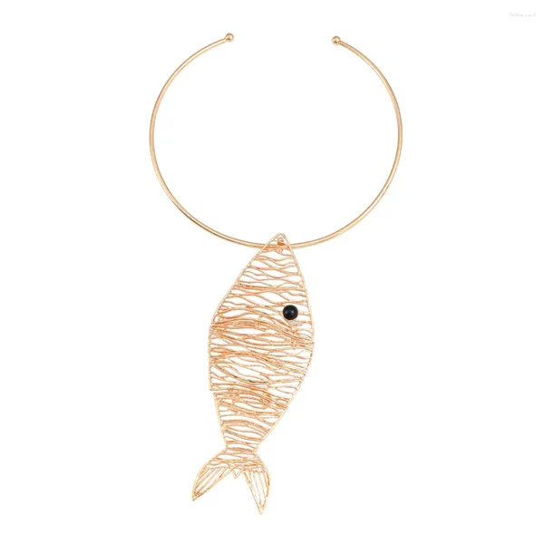 Collane con ciondolo Collana a forma di pesce Pesce in lega metallica di tendenza hip-hop femminile