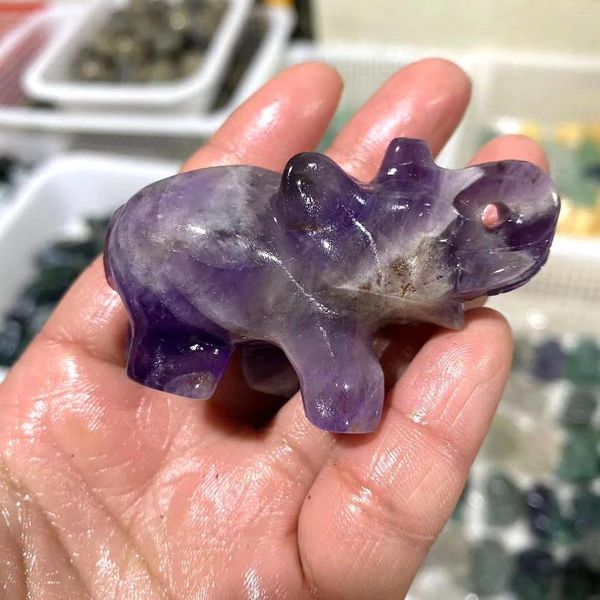 Dekorative Figuren, hochwertig, 6 cm, Traum-Amethyst-Elefant, Glücksbringer, besonders als Schmuckgeschenk