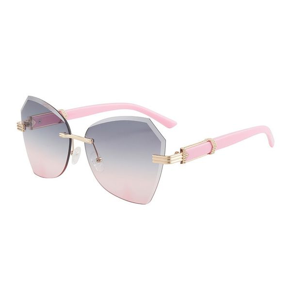 Marca de luxo óculos de sol homens designer óculos de sol mulheres moda simples óculos de sol feminino condução guarda-sol espelho meio quadro polígono deslumbrante óculos de sol m557 rosa