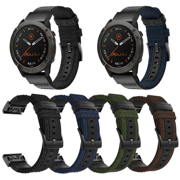 Acessórios 22 26mm nylon pulseira de ajuste rápido para garmin fenix 6x 6 5x 5 plus 3 hr forerunner 935 945 relógio inteligente easyfit pulseira de pulso