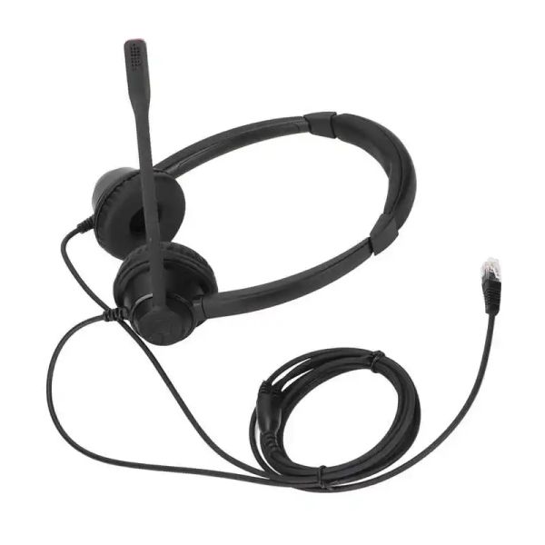 Ohrhörer Headset RJ9 Telefon Headset Lärm stornieren Binaurale Handy -Kopfhörer mit Mikrofon für VoIP -Telefon -Festnetz