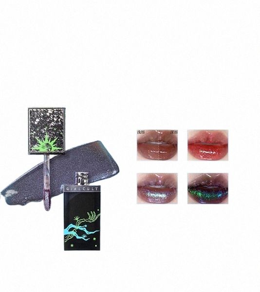 Girlcult Mirror Lip Glaze Fantastic Cyber Chat Series N-Stick Chamele Поляризованный эффект Губная помада Косметика для макияжа n5Nx #