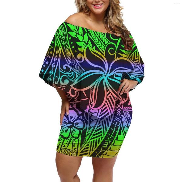 Partykleider Anpassen Muster 2024 Abendkleider Schulterfrei Frauen Bodycon Polynesian Tribe Cape