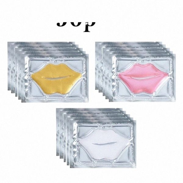 50pcs Colágeno Lip Máscara Hidratante Anti Rugas Nutritivo Beleza lábios Cuidado Labial Hidratante Lip Patches Gel Pads Cuidados com a pele e9YR #