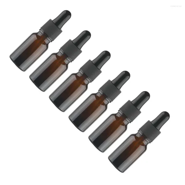 Depolama Şişeleri 12 PCS 10ml Amber Cam Göz damlası ile Yağ Parfümleri için Esansiyel Yağ Şişesi