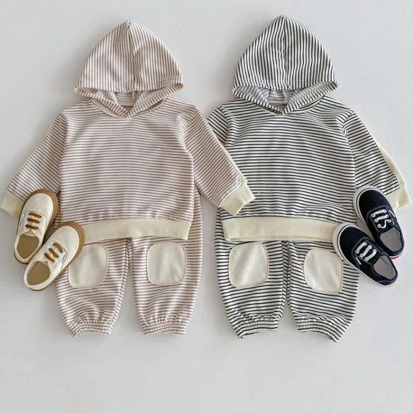 Kleidung Sets 2024 Baby Casual Trainingsanzug Kinder Jungen Baumwolle Pullover Mit Kapuze Jacke Jogger Hosen Set 2 Teile/sätze Kinder Mädchen Freizeit sport