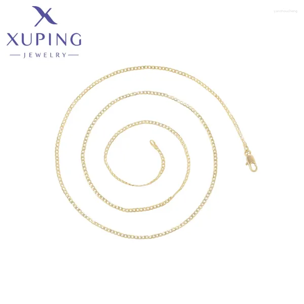 Anhänger Halsketten Xuping Schmuck Ankunft 60 cm Einfache Kette Gold Farbe Charme Halskette Frauen Mädchen Exquisite Geschenk X000453485