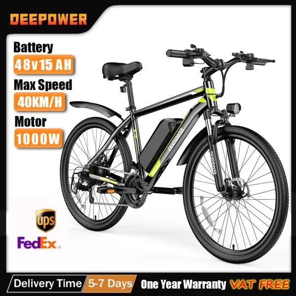 Bicicleta Deepwer 500W Adultos Ebike Electric Bike Bicycle 48V 15AH 26 polegadas Tire Fat Electric E Bikes Mountain Ebikes Frete grátis