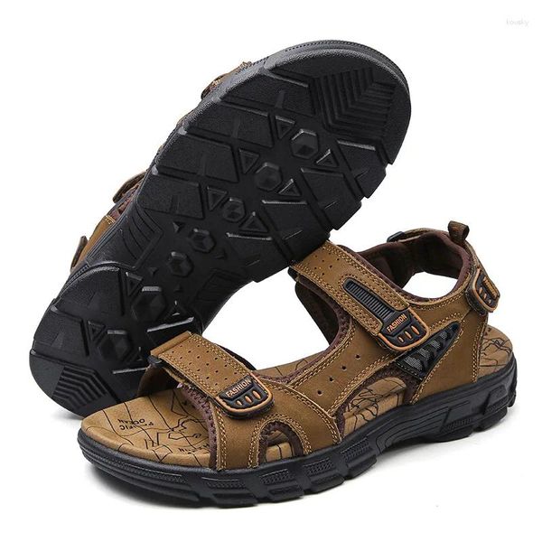 Sandalen Klassische Männer Sommer Echtes Leder Plattform Outdoor Casual Komfort Rom Sandale Trend Turnschuhe Größe 38-46