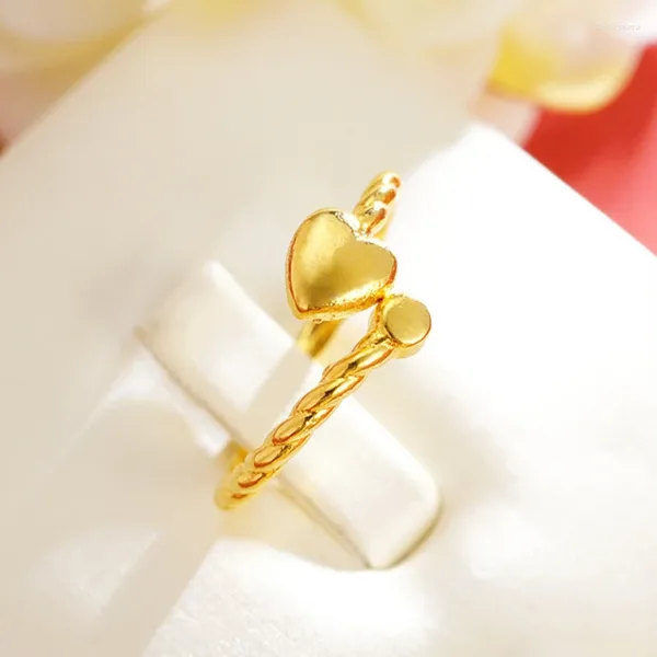 Anelli a grappolo Elegante colore oro 18 carati a forma di amore aperto per le donne Regali di gioielleria raffinata per fidanzamento, compleanno, matrimonio