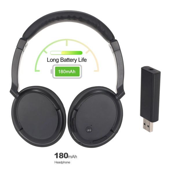 Kopfhörer/Headset, FM-Funkkopfhörer, OverEar-Musikkopfhörer mit Sender, 3,5-mm-Cinch-Kabel-Headset, unterstützt FM-Radio für TV, PC, Telefon