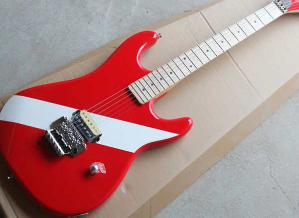 Tremolo ile Gitar Redwhite Elektro Gitar, 22 perdeli akçaağaç klavyesi, logo/rengi özelleştirin