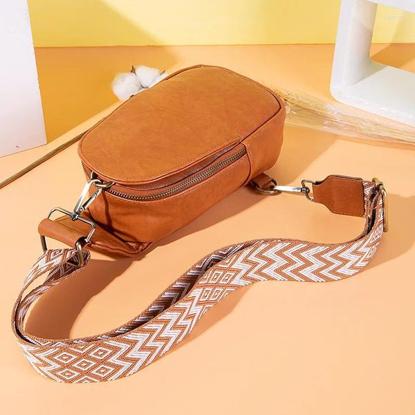 Sacos de cintura moda alças largas mulheres saco retro pu fanny pack packs telefone móvel corpo cruzado