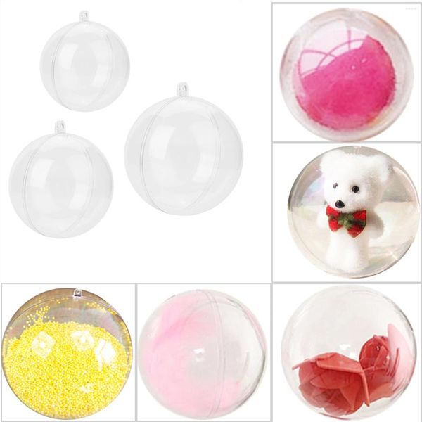 Decoração de festa 20 Pcs Natal Clear Fillable Ornament Balls DIY Plastic Ball Tree (5/10cm)