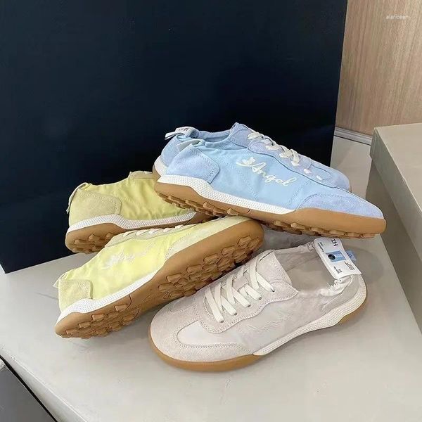 Scarpe casual Sneakers color caramello Tela scamosciata bassa per uomo e donna Sneaker da strada Scarpa morbida e leggera