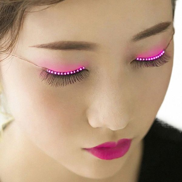 Led-Licht Falsche Augen Lg Eyeles Make-Up Falsche Augen Schwarz Nautral Handmade Eye Les Extensi Party Bar Halen t0Mc #