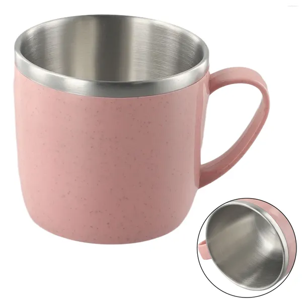 Tassen Kaffee Edelstahl Tasse Für Kinder Milch Tee Wasser Flasche Mit Griff Anti-verbrühungen Isolierte Marke Langlebig