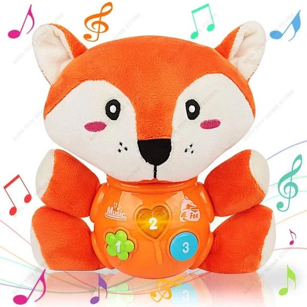 Peluche per bambini nati Infant Musical Light Up Giocattolo per bambini Simpatico animale di peluche Comfort Regali per bambole 240321
