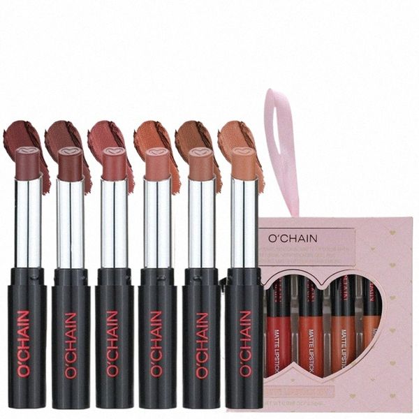 Mädchen Geschenk 6 Teil/satz Matte Veet Lippenstift Wasserdicht LG-anhaltende Feuchtigkeit Lippenstift Kosmetische Schönheit Halten 24 Stunden Make-Up Kit i5ni #