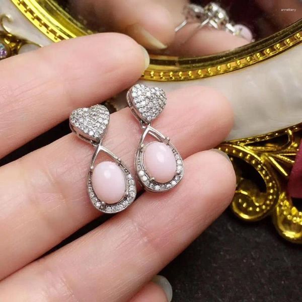 Ohrstecker Das Geschenk für Ihr geliebtes Mädchen Rosa Opal natürlicher und echter Ohrring 925 Sterling Silber Edler Schmuck OpalOhrring