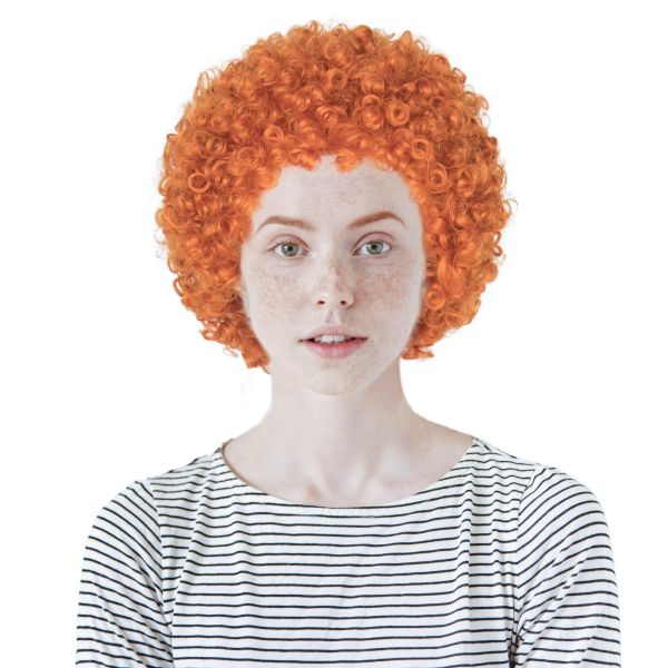 Perucas Miss U Cabelo Curto Encaracolado Laranja Afro Peruca Cosplay Halloween Peruca Sintética Fofa Meninas Mulheres