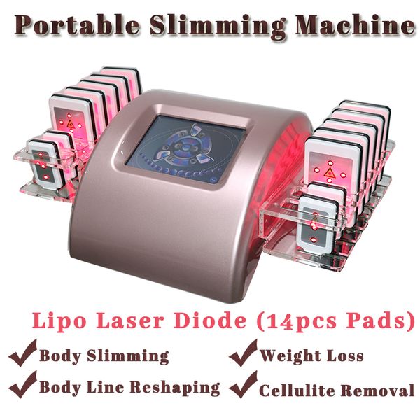 Lipólise Corpo Slimming Diodo Lipolaser Máquina de perda de peso Terapia vermelha Terapia