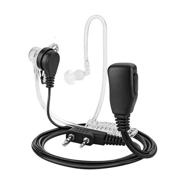 2 pinos ptt mic fone de ouvido baofeng tubo de ar acústico microfone fone de ouvido para emf anti radiação walkie talkie rádio