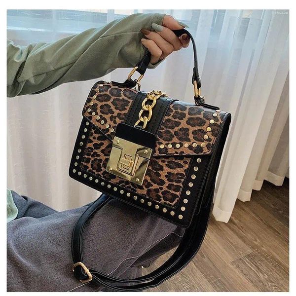 Bolsas de ombro moda leopardo mensageiro para mulheres marca decoração senhoras bolsas de festa bolsas de couro de luxo pequena bolsa de mão #55