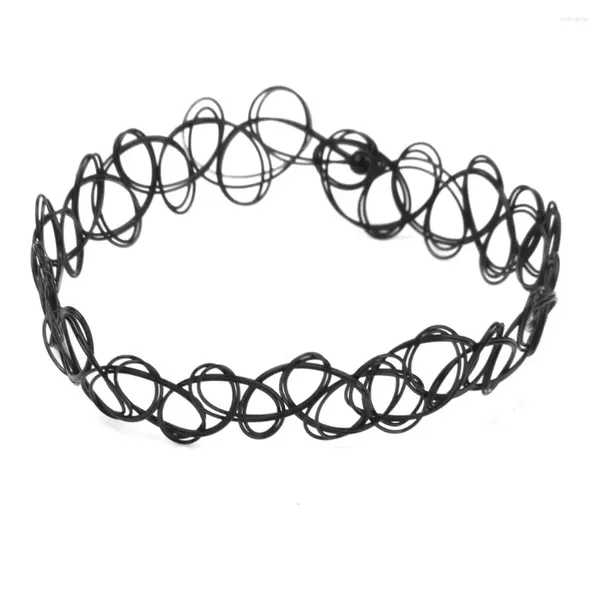 Piatti decorativi Vintage Tattoo Cavigliera elasticizzata nera Bracciale alla caviglia Retro Henné