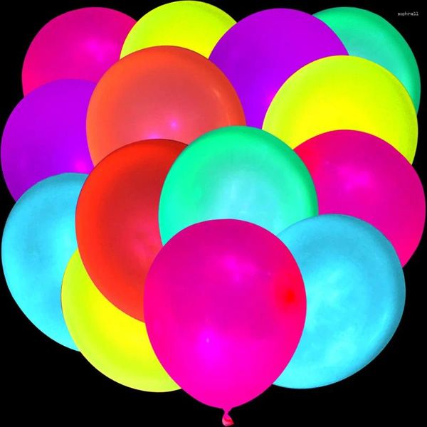Parti Dekorasyonu 100 PCS/Set 12 inç Neon Glow Doğum Günü Lateks Balonlar Karanlık UV Blacklight Düğün Malzemeleri