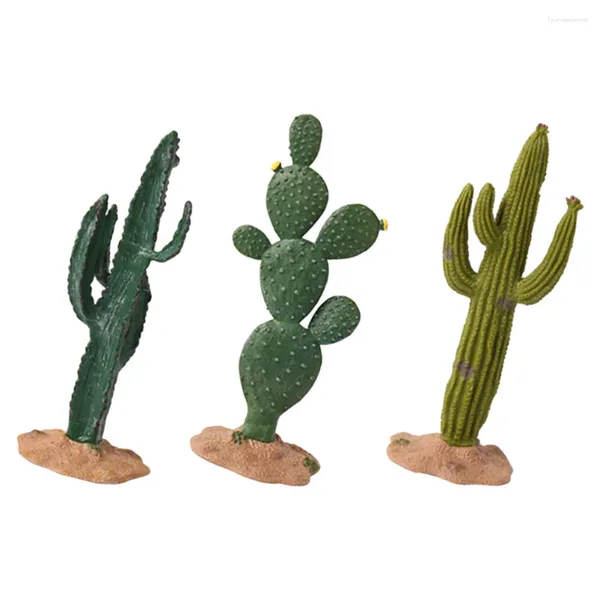 Fiori decorativi 3 pezzi Piante Cactus artificiale Giardino Ornamento simulato Decorazione per auto da tavolo Decori artigianali Ornamenti interni Ufficio