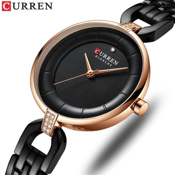 CURREN Quarz Frauen Luxus Strass Uhr Frau Geschenk Charming Damen Edelstahl Armband Frauen Armbanduhr Montre femme 2011251z