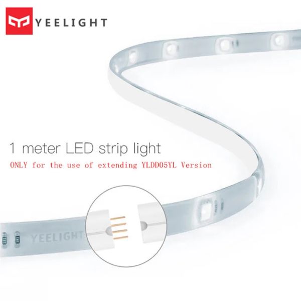 Kontrol Yeelight Light Strip 1s 1m RGB Uzatılabilir LED Renk Google Home Apple Homekit Alexa ile Çalışma