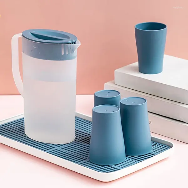 Frascos de quadril garrafa de água fria plástico engrossado grande capacidade copo fresco bandeja drenagem nordic doméstico