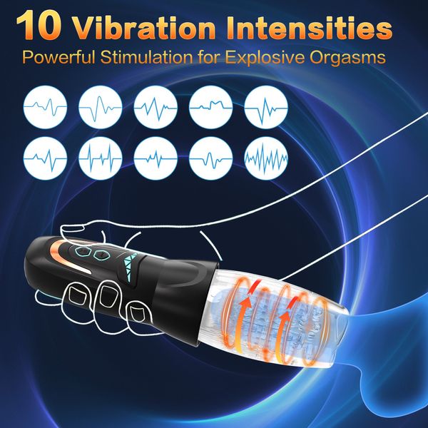 Outros itens de beleza de saúde automáticos 360 Rotati Masturbador masculino para homens Vagina Vibrador 3D Lips Penis Massager Pussy Man Masturbati Cup Toys adultos I660# Q240508