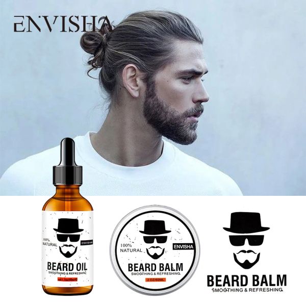 Prodotti ENVISHA Crescita della barba Siero Crema Olio essenziale Prodotti naturali contro la perdita dei capelli per gli uomini Balsamo per la cura della crescita dei capelli Nutriente Idratante