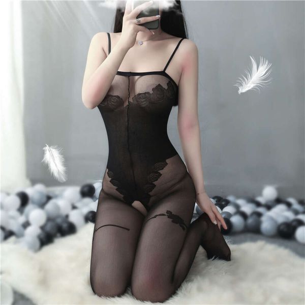Divertente combinazione di lingerie, sexy e trasparente, calze intere, attrezzatura staccabile, uniforme, divertente abbigliamento online