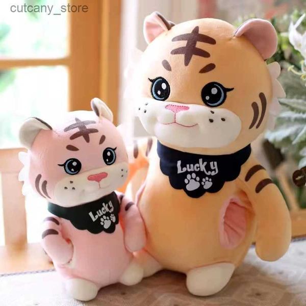 Animais de pelúcia recheados tigre plushie travesseiro cartnoon animal tigre kawaii decoração de quarto presentes brinquedos para crianças presente de aniversário 2022 bonecos de mascote l240320