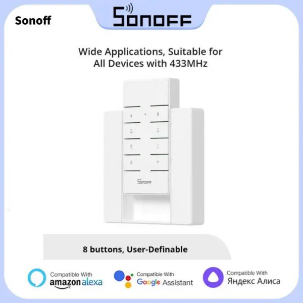 Kontroll -Sonoff RM433R2 Fernbedienung 8 Tasten Multipurpose Custom 433 MHz RF Fernbedienung Arbeiten mit Sonoff RF Slampher