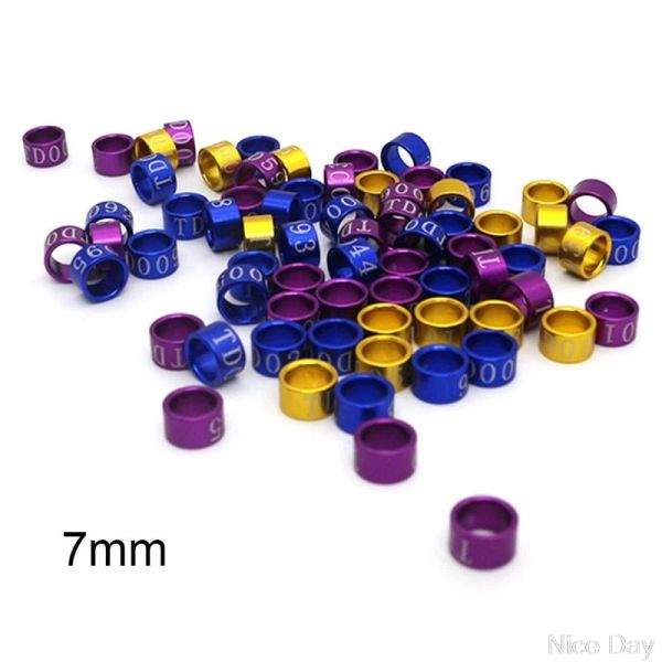 Anéis 50 peças 4mm7mm cores mistas pássaros anel de pé clipe em anéis de perna para pombos pombos pintinhos ju09 20 dropship