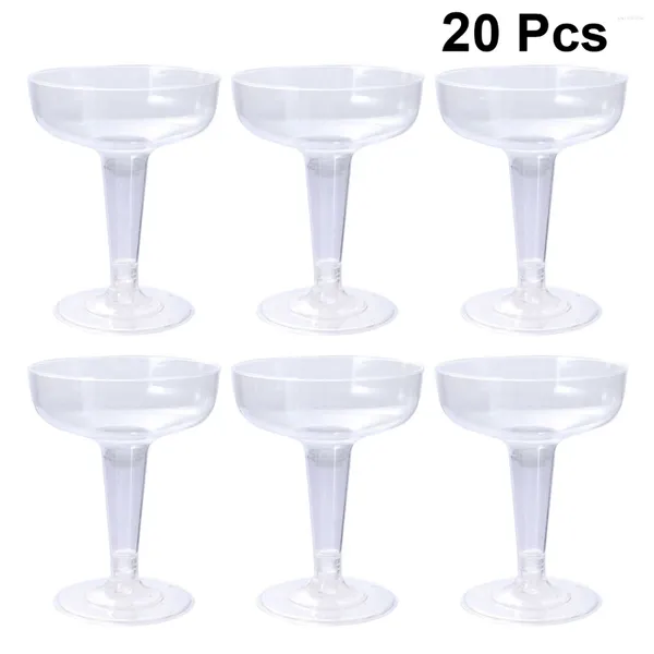 Einwegbecher, Strohhalme, 20 Stück, Gläser für Mary-Sodas, Cocktail-Eisbecher und Desserts (120 ml)