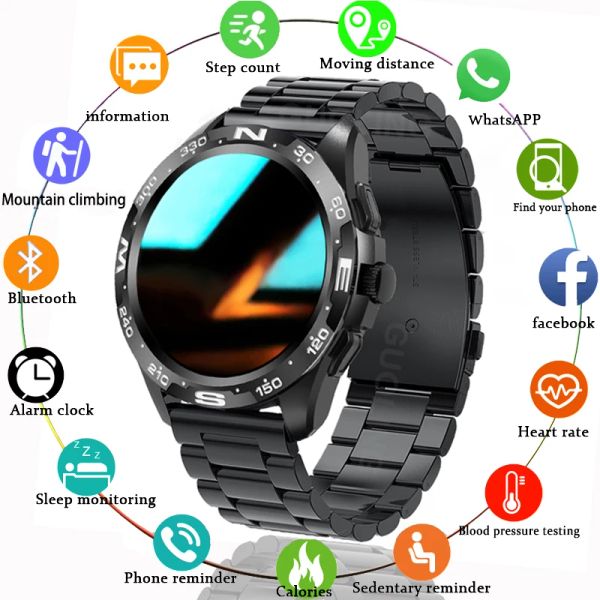 Часы Новые модные Bluetooth-вызовы Смарт-часы для мужчин 1,32-дюймовый дисплей 360*360 HD пикселей Сердечный ритм Спортивные водонепроницаемые умные часы для женщин + коробка