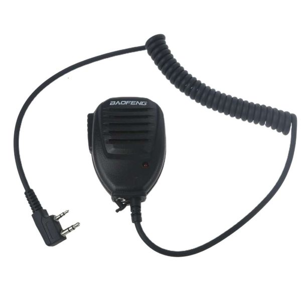 Microfono altoparlante impermeabile a 2 pin Microfono walkie-talkie compatto per BAOFENG UV-5R BF-888S UV-5RC UV-5RE V85 Radio bidirezionali