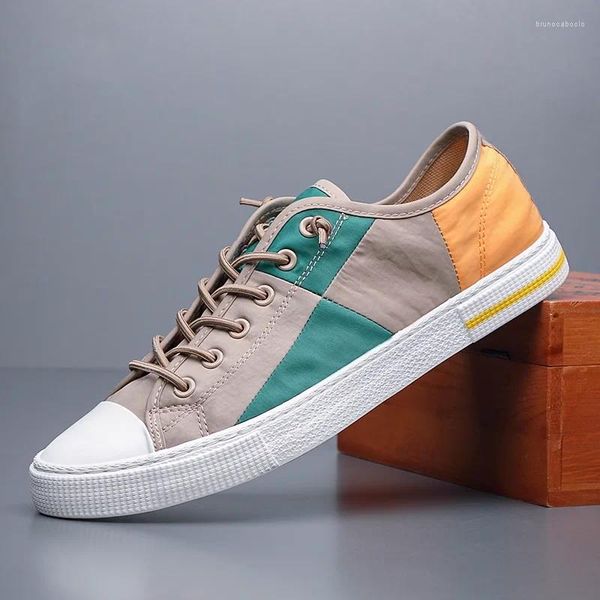 Scarpe casual 2024 Vulcanizzata Uomo Mocassini di tela traspirante Fascia elastica Tendenza Semplice Joker Nero Cachi BD21259