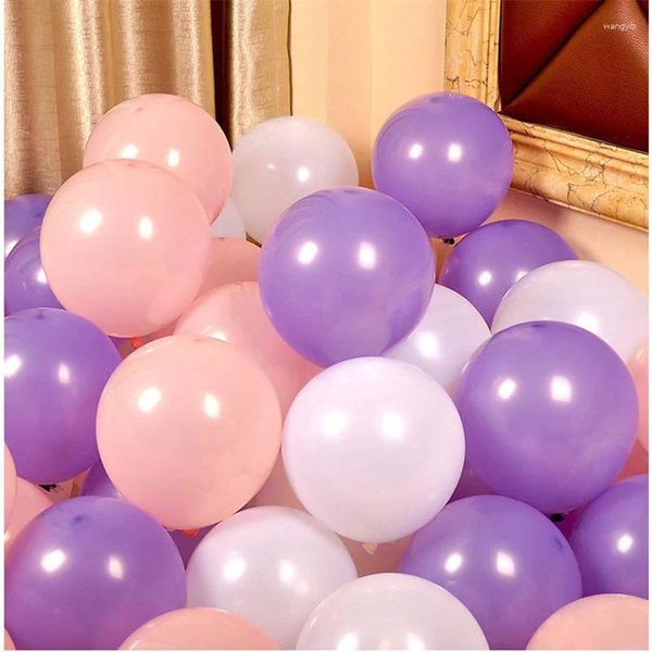 Partydekoration 10 Stück 10 Zoll 5 Zoll Macaron Rosa Weiß Transparente Luftballons Latex Helium Geburtstagszubehör Babyparty Hochzeit Dekokugeln