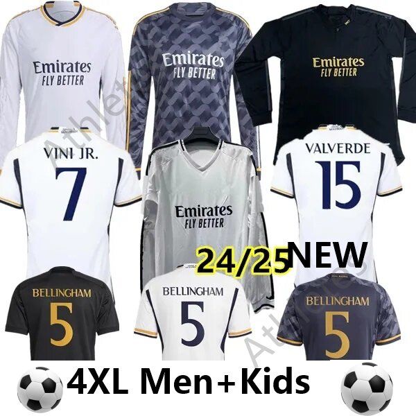 2024 25 3XL 4XL #10 BELLINGHAM Maglia da calcio oversize per adulti da ragazzo del Real Madrid VINI JR.Set da calcio per adulti per bambini Befedericolingham Football United