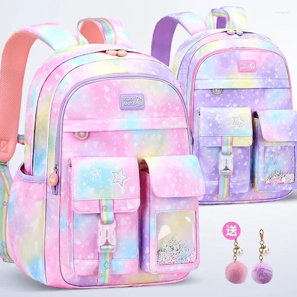 Рюкзак, детские школьные сумки для девочек, водонепроницаемые ортопедические рюкзаки для начальной школы, школьная сумка принцессы для детей-подростков, рюкзак
