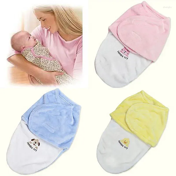 Cobertores nascidos bebês infantil, algodão quente, envoltório de saco de dormir de cama de cama de desenho animado Animal