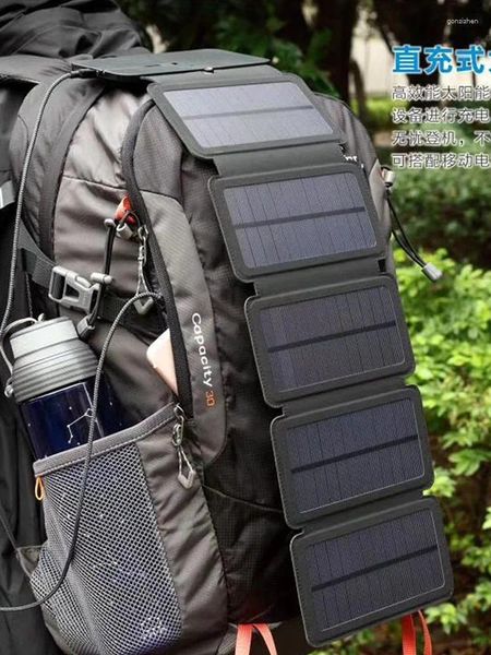 Depolama Çantaları Açık Mekan Oyun Seyahat Dağ Tırmanma Katlanır Çanta 10W Güneş Paneli Şarj Cihazı Güç Bankası Cep Telefonu Evrensel Tür