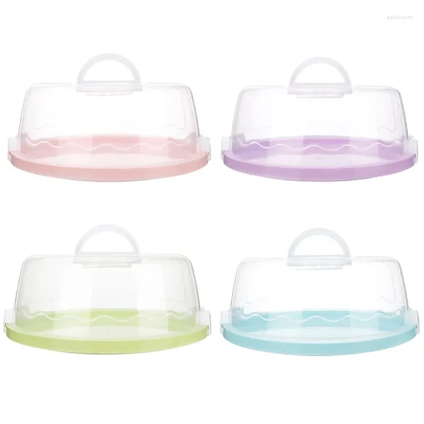 Bottiglie di stoccaggio Contenitore per dolci rotondo in plastica portatile Contenitore per dessert per cupcake Per sigillare la custodia Portaoggetti portatile Cucina per matrimoni e compleanni